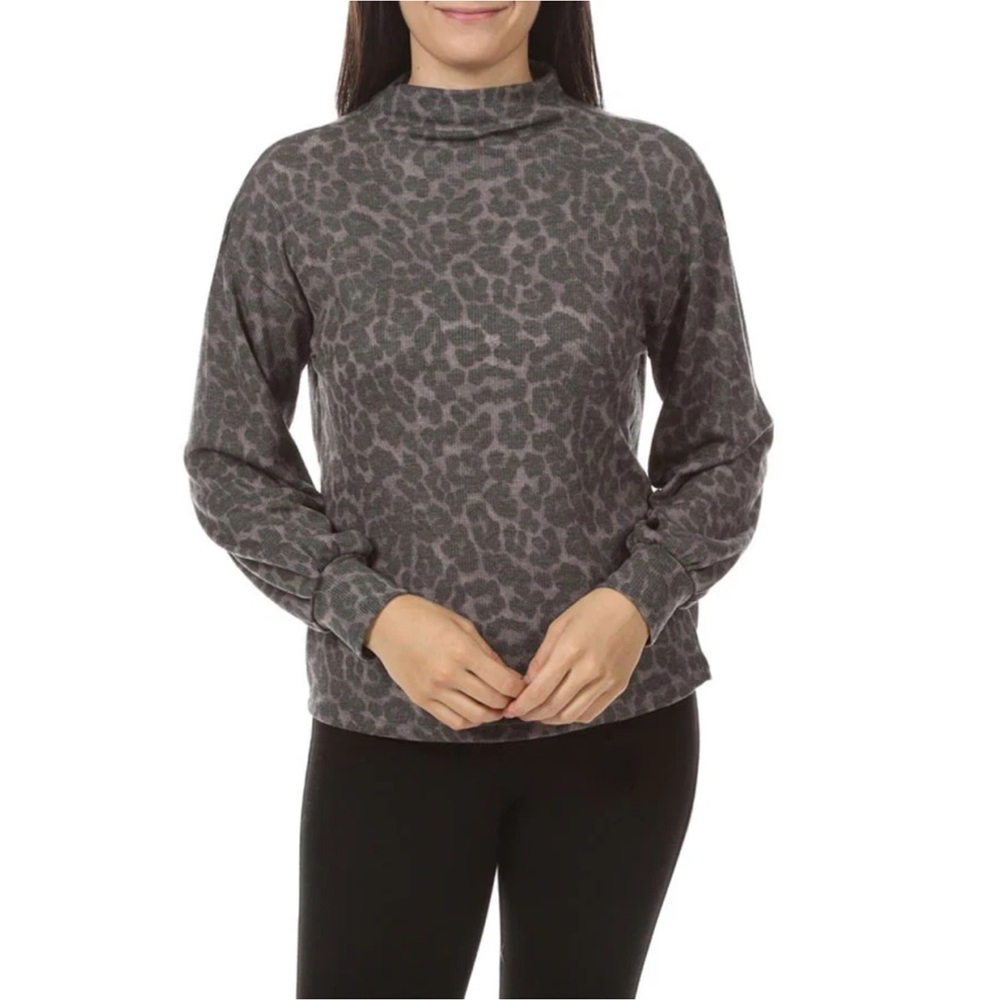 NWT Beach Lunch Lounge Tanya Animal Print Pullover Mock Neck Long Sleeve Size XL